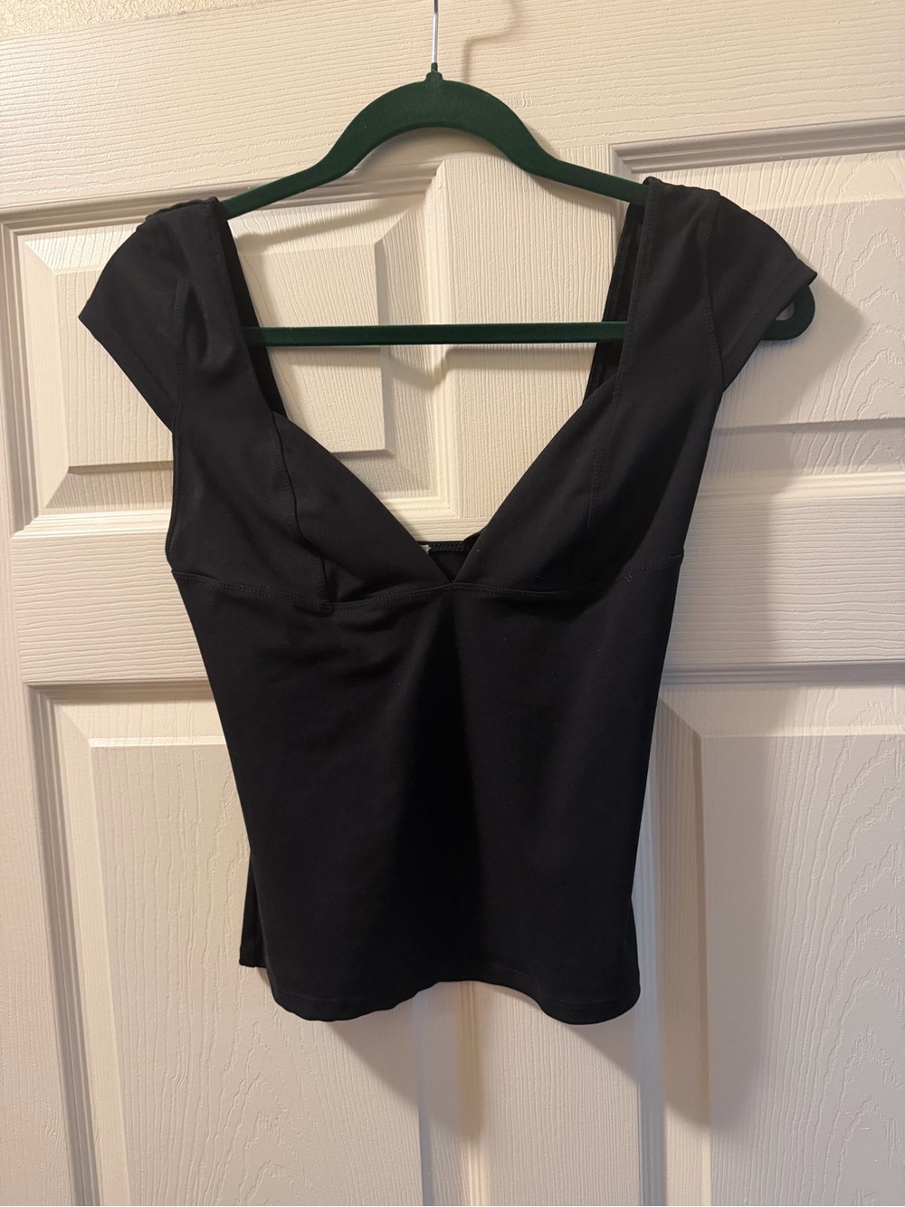 Free People Black Cap-Sleeve V-Neck Camisole